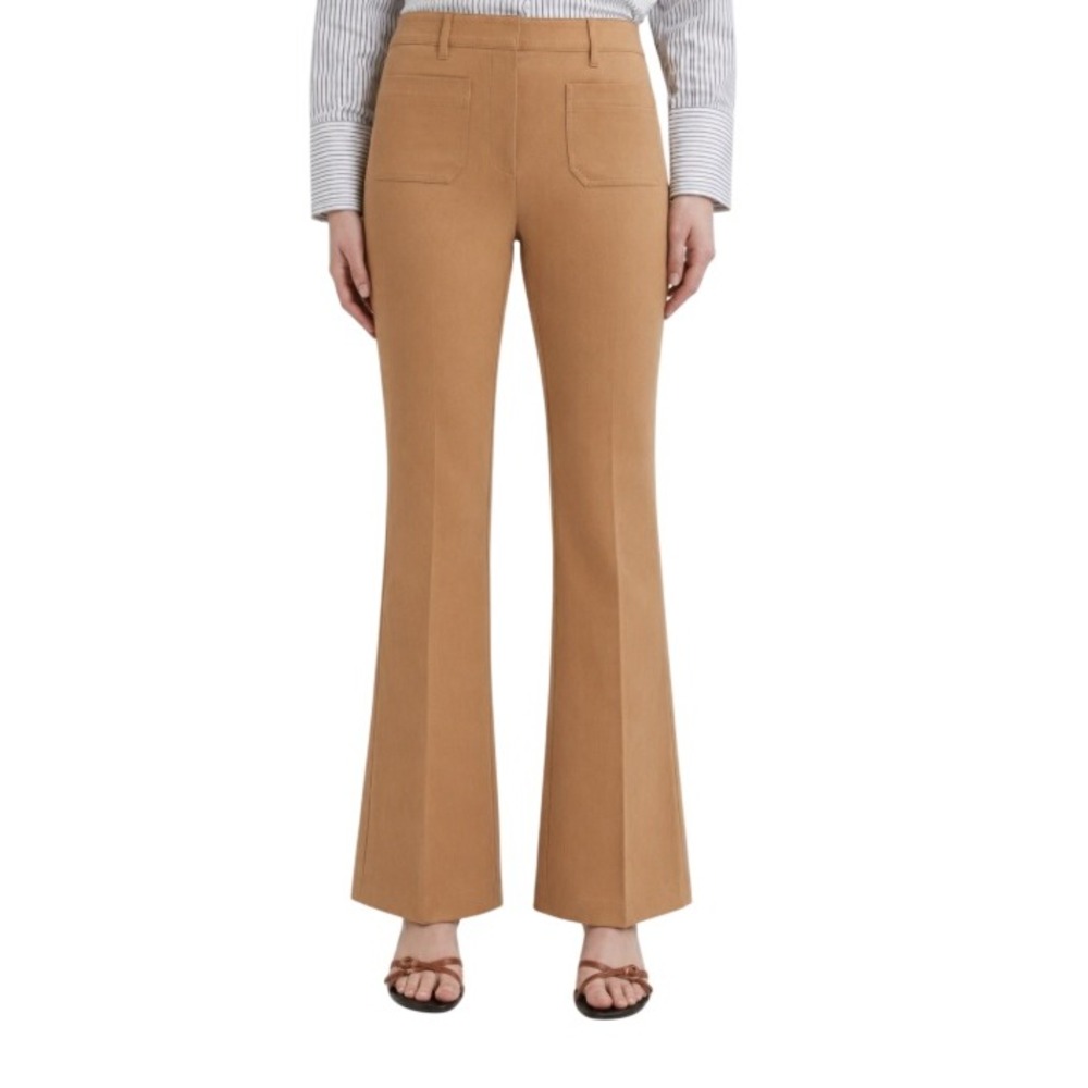 REISS Womens 4 SIAN High Rise Skinny Flared Trousers in Camel NWOT